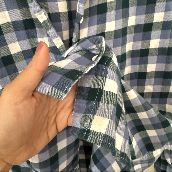 Uniqlo Plaid Flannel Women’s Button Up Long Sleeve Shirt Size Medium 100% Cotton - Picture 4 of 6